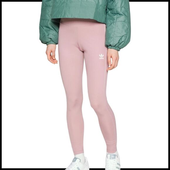 Adidas Originals Tonal 3-Stripes Leggings Magic Mauve XL โ New With Tags - Picture 3 of 15